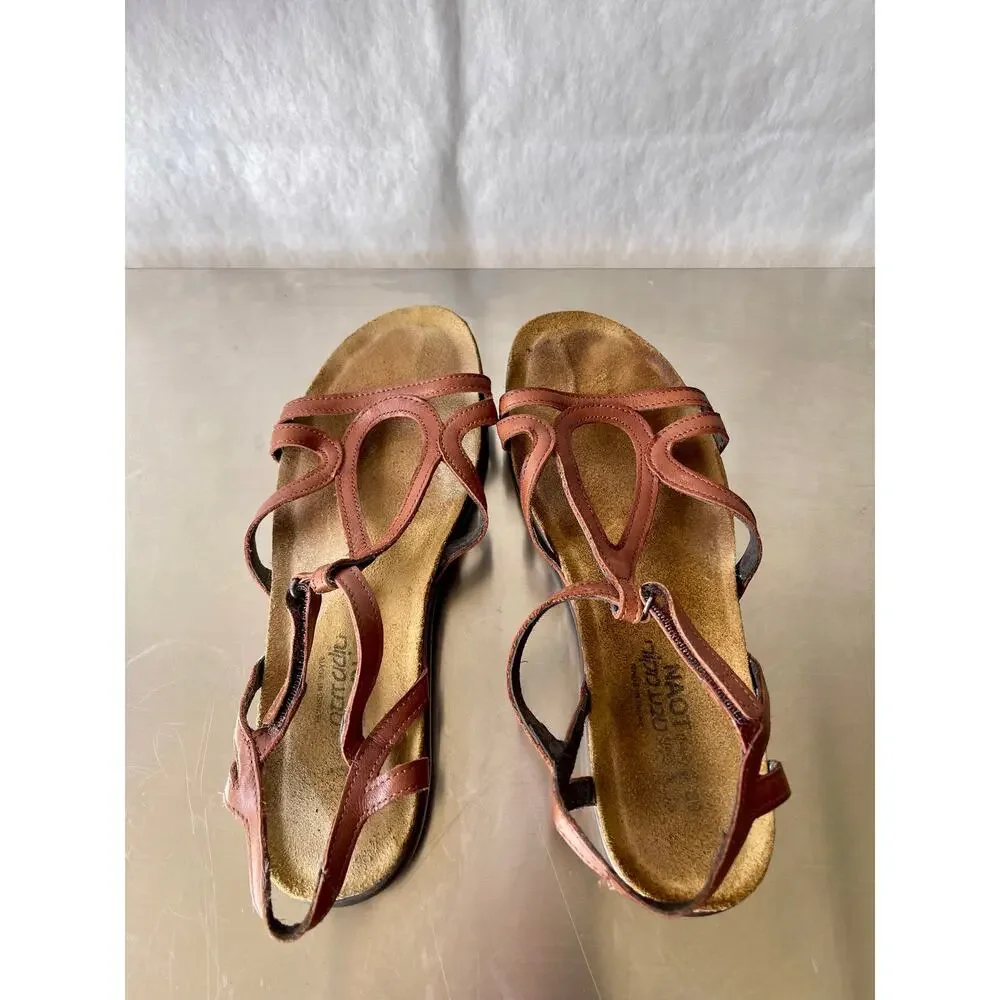 Naot Dorith Brown Maple Sandals Ankle Strap Women EU 39/US 8